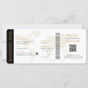 Carte d'embarquement Destination mariage Code QR R