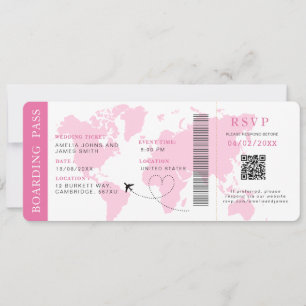 Carte d'embarquement Destination mariage Code QR R