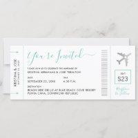Carte d'embarquement Destination Mariage Invitatio