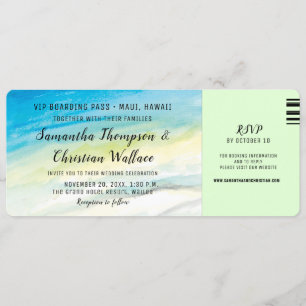 Carte d'embarquement Destination Plage Mariage