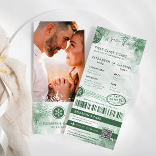 Carte d'embarquement d'hiver Destination Mariage