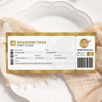 Carte d'embarquement dorée Voyage Déplacement Avio