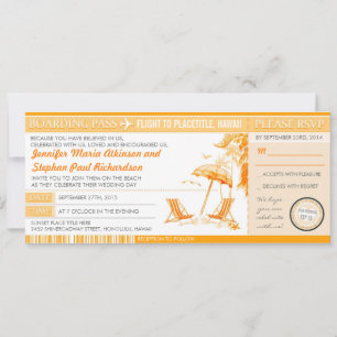 carte d'embarquement ensoleillé billets invitation