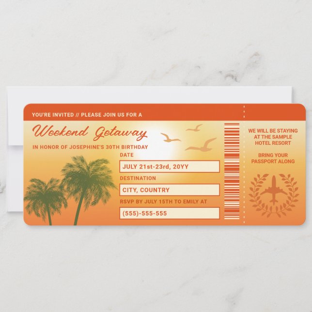 Carte d'embarquement fictive pour un voyage d'anni (Devant)