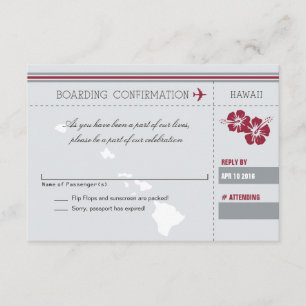 Carte d'embarquement grise du rouge RSVP VERS