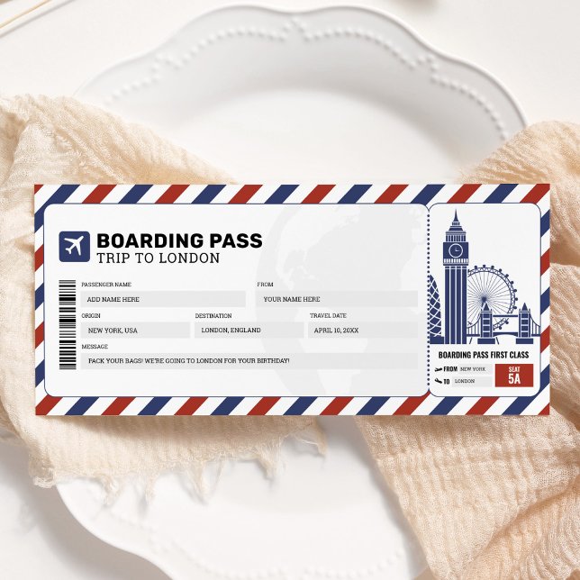 Carte d'embarquement Londres Voyage Déplacement Pl (Créateur téléchargé)