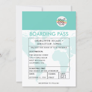 Carte d'embarquement mariage