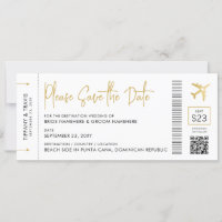Carte d'embarquement Mariage de destination Élégan
