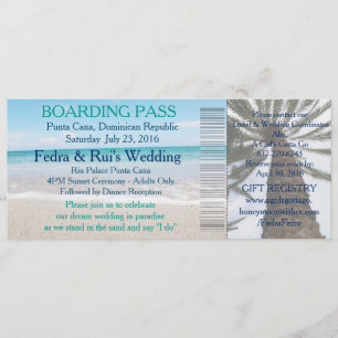 Carte d'embarquement mariage - Destination