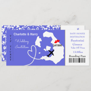 Carte d'embarquement Mariage Destination Santorini