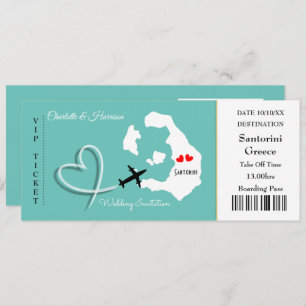 Carte d'embarquement Mariage Destination Santorini