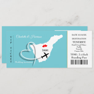 Carte d'embarquement Mariage Destination Tenerife
