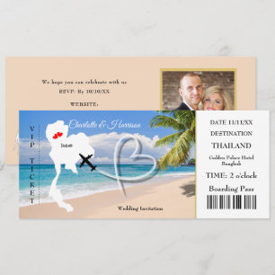Carte d'embarquement Mariage Destination Thaïlande