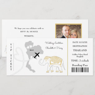 Carte d'embarquement Mariage Destination Thaïlande