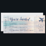 Carte d'embarquement mariage plage tout-en-un<br><div class="desc">Carte d'embarquement billet avion plage destination mariage carte d'invitation avec un beau coucher de soleil sur une plage de sable avec des eaux turquoise qui vous permet simplement d'envoyer une carte avec toutes les informations sur l'événement connexe, l'hébergement d'hôtel, et les détails de voyage, plus le site Web et le...</div>