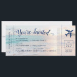 Carte d'embarquement mariage plage tout-en-un<br><div class="desc">Carte d'embarquement billet avion plage destination mariage carte d'invitation avec un beau coucher de soleil sur une plage de sable avec des eaux turquoise qui vous permet simplement d'envoyer une carte avec toutes les informations sur l'événement connexe, l'hébergement d'hôtel, et les détails de voyage, plus le site Web et le...</div>