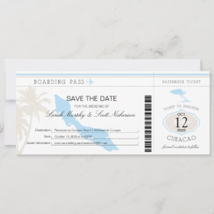 Carte d'embarquement mariage pour Curacao