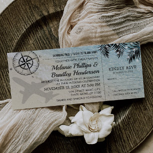 Carte d'embarquement Mariage sur la plage du Parad