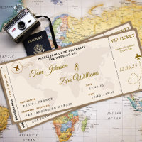 Carte d'embarquement Mariage VIP Airline Ticket Be