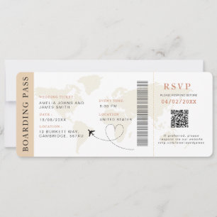 Carte d'embarquement neutre Code QR de destination