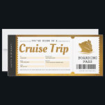 Carte d'embarquement pour croisière Billet de vaca<br><div class="desc">MODIFIABLE. Cadeau de voyage en croisière pour vos proches. Or. Personnalisez votre bon aujourd'hui ! Pour un bon/certificat personnalisé,  veuillez m'envoyer un message.</div>