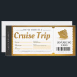 Carte d'embarquement pour croisière Billets de vac<br><div class="desc">ÉDITABLE. Cadeau de voyage en croisière pour vos proches. Or. Personnalisez votre bon aujourd'hui ! Pour un bon/attestation personnalisé,  veuillez m'envoyer un message.</div>