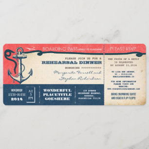 carte d'embarquement pour dîner de répétition avec