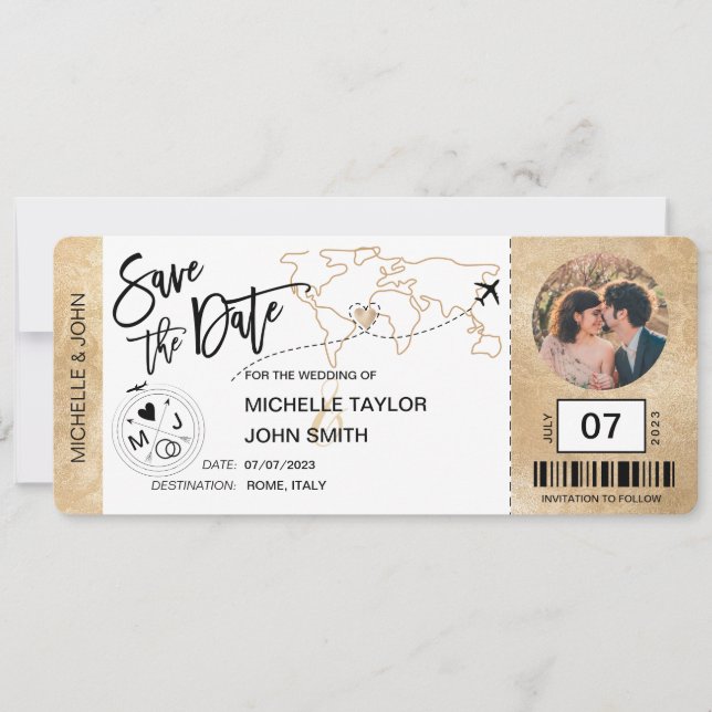 Carte d'embarquement pour invitation simple avec c (Devant)