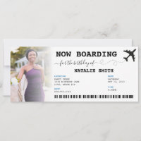 Carte d'embarquement pour la fête d'anniversaire