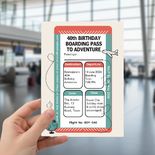 Carte d'embarquement pour l'aventure – Thème Voyag