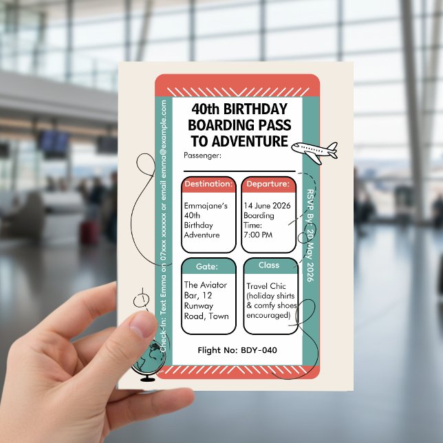 Carte d'embarquement pour l'aventure – Thème Voyag (Créateur téléchargé)
