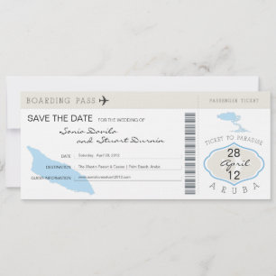 Carte d'embarquement pour le Faire-part de mariage