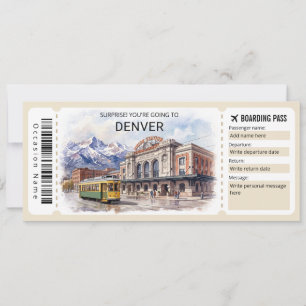 Carte d'embarquement pour le voyage à Denver Color