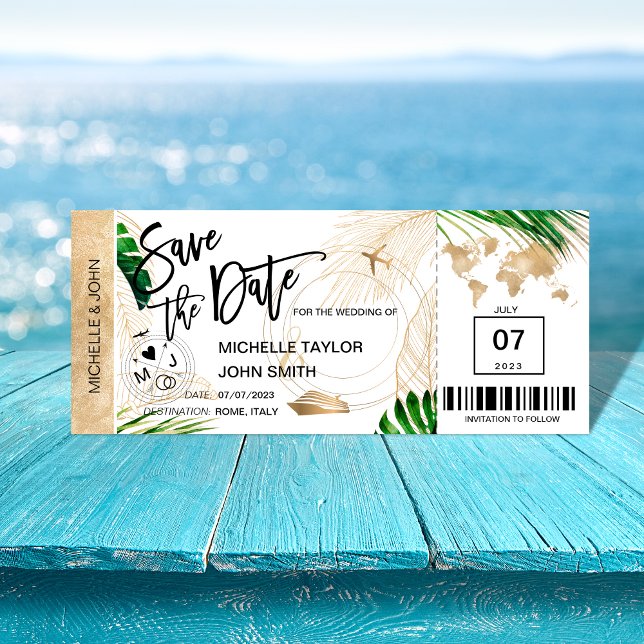 Carte d'embarquement pour le voyage de noces avec  (Créateur téléchargé)