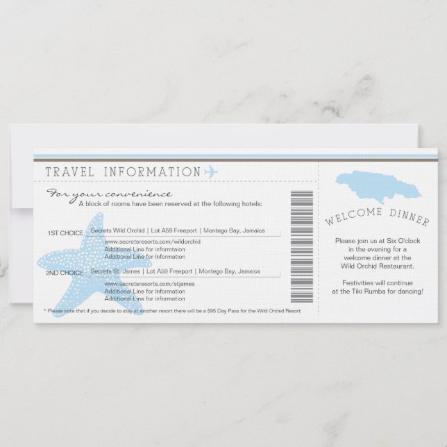 Carte d'embarquement pour les informations de voya (Devant)