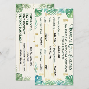 Carte d'embarquement pour mariage à la station bal