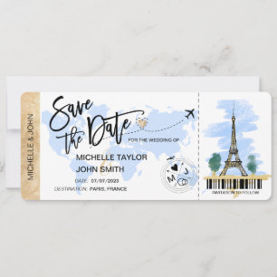 Carte d'embarquement pour mariage à Paris Enregist