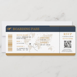 Carte d'embarquement pour mariage de destination