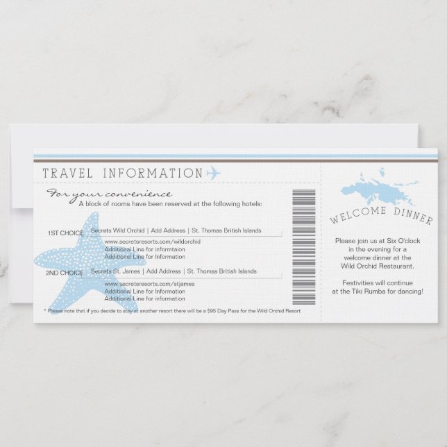 Carte d'embarquement pour St. Thomas Info voyage M (Devant)