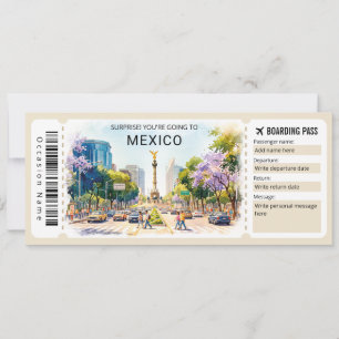 Carte d'embarquement pour un voyage au Mexique