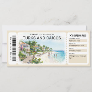 Carte d'embarquement pour un voyage aux îles Turqu