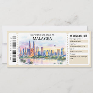 Carte d'embarquement pour un voyage en Malaisie