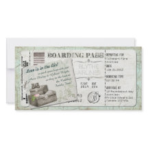 Carte d'embarquement pour valise Invitation