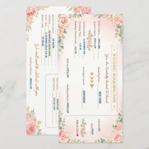 Carte d'embarquement romantique pour invitation de