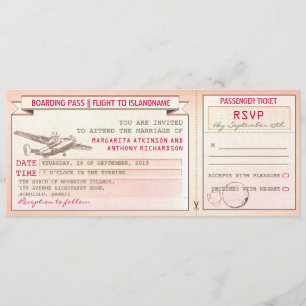 carte d'embarquement rose ticket-invitations de ma