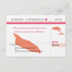 Carte d'embarquement RSVP à Aruba