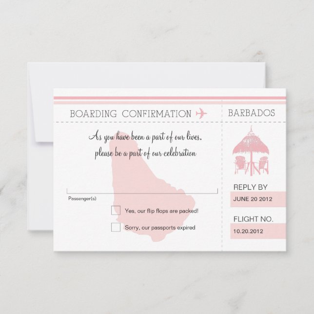 Carte d'embarquement RSVP à BARBADOS (Devant)