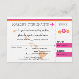 Carte d'embarquement RSVP à Hawaii