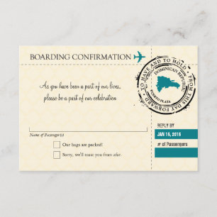Carte d'embarquement RSVP à la République Dominica