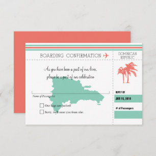 Carte d'embarquement RSVP à la République Dominica